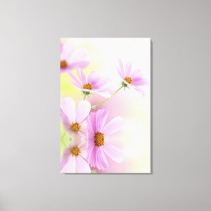 Personalisiertes Bild & rosa Wasserfarben-Blumen Leinwanddruck