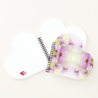 Personalisiertes Bild & rosa Wasserfarben-Blumen Notizbuch
