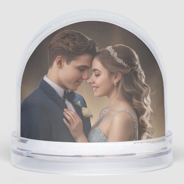 PERSONALISIERTES Bild und Text Keepake Snow Globe Schneekugeln (Vorderseite)