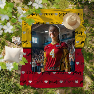 Personalisiertes Bild Volleyball Senior Abschluss Fleecedecke