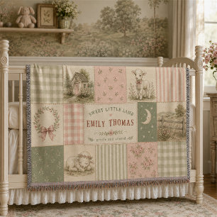 Personalisiertes Bilderbuch für Baby Mädchen Lamm Decke