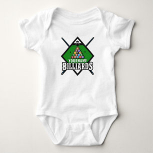 Personalisiertes Billard NAME-Queue-Regal Poolraum Baby Strampler