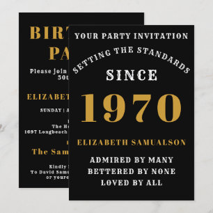 Personalisiertes BIrthday 1970 Fügen Sie Ihren Nam Einladung