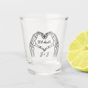 Personalisiertes Bis-zu-Tod-Hochzeits-Schnapsglas Schnapsglas