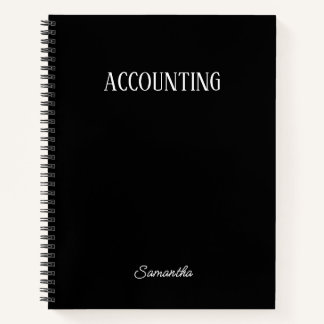 Personalisiertes Black Accounting Notizbuch