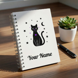 Personalisiertes Black Cat Notebook Notizblock