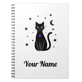 Personalisiertes Black Cat Notebook Notizblock