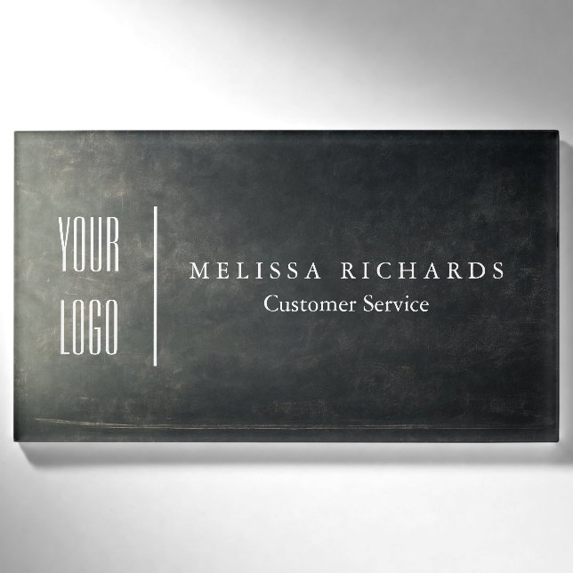 Personalisiertes Black Chalkboard Abzeichen mit kl Namenschild (Vorderseite)