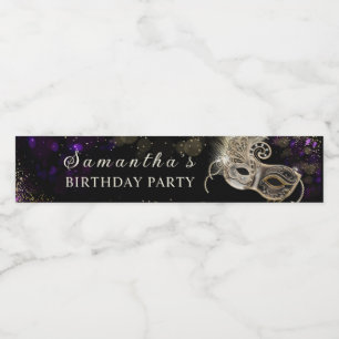 Personalisiertes Black Gold Lila Masquerade Party