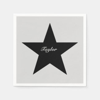 Personalisiertes Black Star Print Paper Napkin Serviette