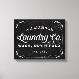 Personalisiertes Black Wäsche Co Wash Trockenfalte Leinwanddruck