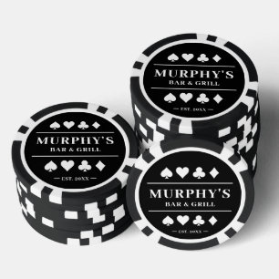 Personalisiertes Black & White Individuelle Name C Pokerchips