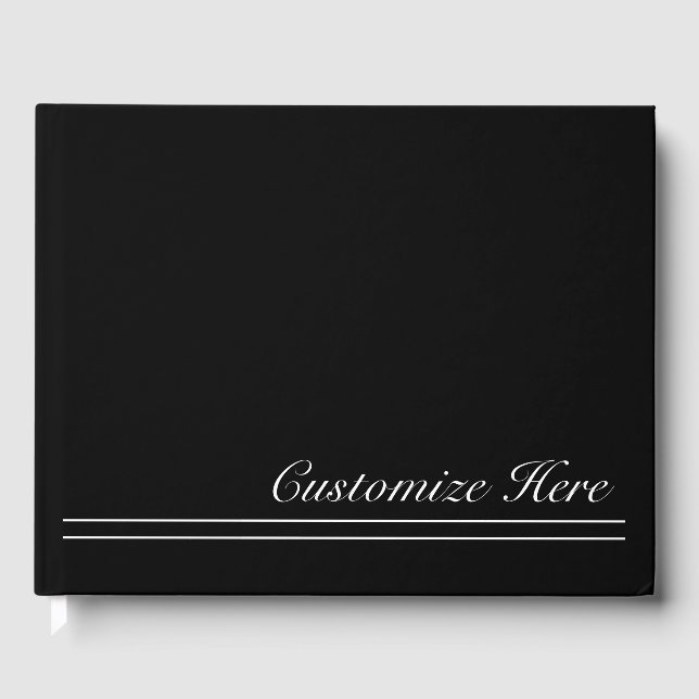 Personalisiertes Black & White Wedbook Gästebuch (Vorderseite)