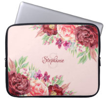 Personalisiertes Bläschen-Burgund-Blush-Monogramm