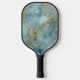 Personalisiertes Blattgold auf Türkis-Pickleball Pickleball Schläger