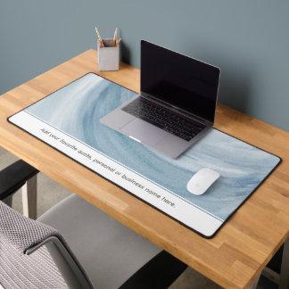 Personalisiertes Blau Aquarell Benutzerdefinierter Schreibtischunterlage