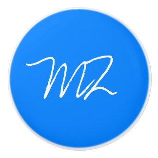 Personalisiertes Blau Keramikknauf