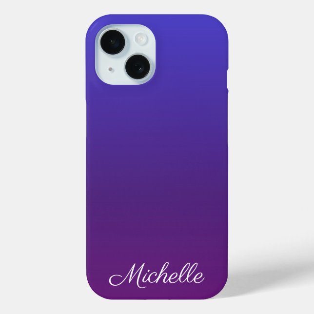Personalisiertes Blau und lila Ober Case-Mate iPhone Hülle (Rückseite)