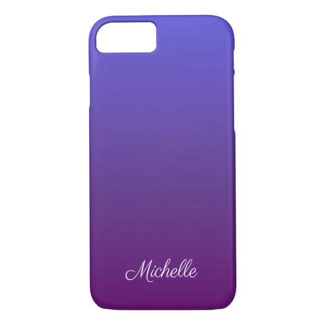 Personalisiertes Blau und lila Ober Case-Mate iPhone Hülle (Rückseite)