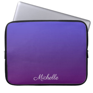 Personalisiertes Blau und lila Ober Laptopschutzhülle