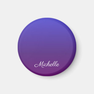 Personalisiertes Blau und lila Ober Magnet