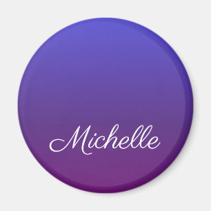 Personalisiertes Blau und lila Ober Magnet