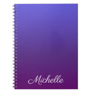 Personalisiertes Blau und lila Ober Notizblock