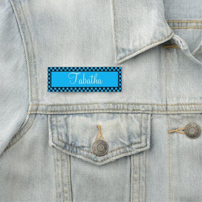 Personalisiertes Blau und Schwarz Namensschild (Beispiel)