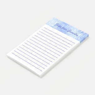 Personalisiertes Blau und Weiß Abstrakter Beitrag  Post-it Klebezettel
