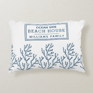 Personalisiertes Blaualgenmuster - Beach House Dekokissen
