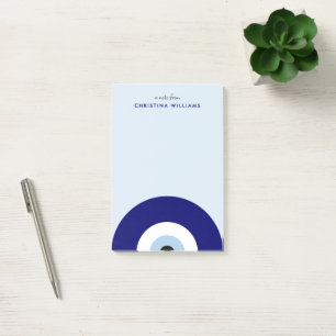 Personalisiertes Blaue böse Augenschutzzeichen Post-it Klebezettel