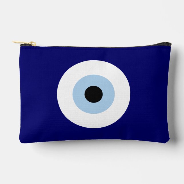 Personalisiertes Blaue böse Augenschutzzeichen Zubehörtasche (Vorderseite)