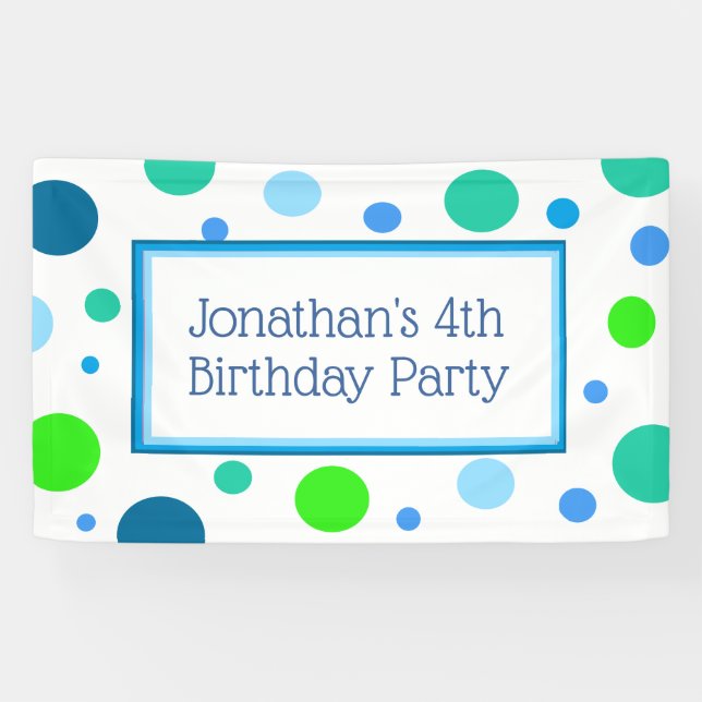 Personalisiertes Blauer Geburtstagsbanner Banner (Horizontal)