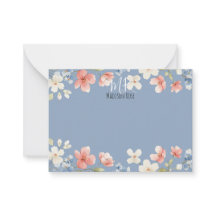 Personalisiertes blaues Aquarell-Blumenmonogramm