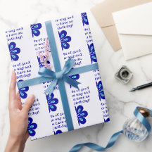 Personalisiertes blaues Floral Evil Eye Amulett Mu