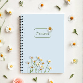 Personalisiertes Blaues Gänseblümchen Notizbuch Notizblock