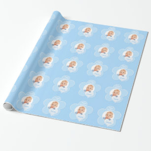 Personalisiertes blaues geschenkpapier
