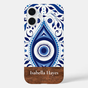 Personalisiertes blaues iPhone-Case mit Böser-Auge iPhone 16 Hülle