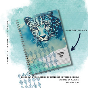 Personalisiertes Blaues Leopard-Notebook-Journal Notizblock