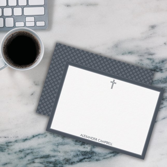 Personalisiertes blaues Minimalistisches Christlic Mitteilungskarte (Von Creator hochgeladen)