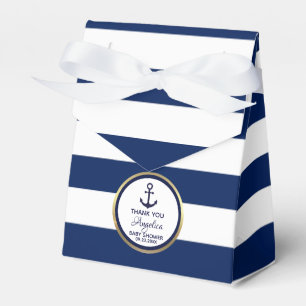 Personalisiertes blaues nautisches Brautparty Geschenkschachtel