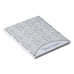 Personalisiertes blaues Paisley Notizblock