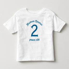 Personalisiertes blaues Retro zwei Jahre alt Kleinkind T-shirt