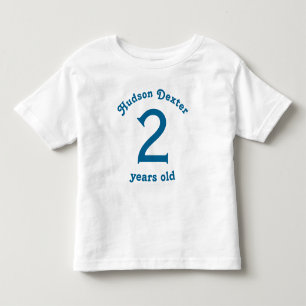 Personalisiertes blaues Retro zwei Jahre alt Kleinkind T-shirt
