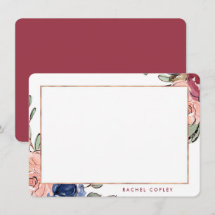 Personalisiertes blaues Rosa Pink Elegantes Stadiu Mitteilungskarte