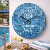 Personalisiertes blaues Schwimmbad Wasser Herzlich