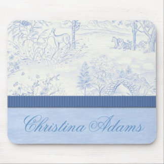 Personalisiertes blaues Toile Mousepad