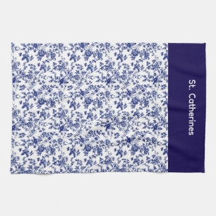 Personalisiertes blaues Toile-Tuch Geschirrtuch