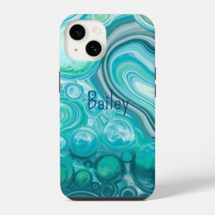 Personalisiertes blaues türkisfarbenes Meer iPhone 14 Hülle