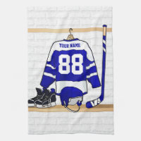 Personalisiertes blaues und weißes Eis-Hockey
